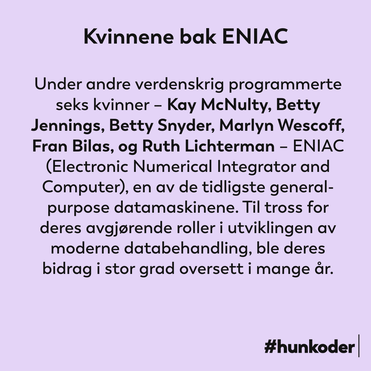 Eniac kvinnene